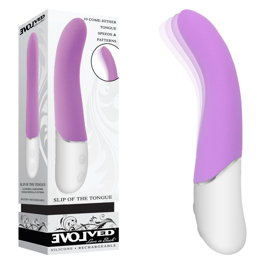 Evolved SLIP OF THE TONGUE - Purple 21.1 cm USB Rechargeable Flicking Tongue Vibrator-EN-RS-5674-2