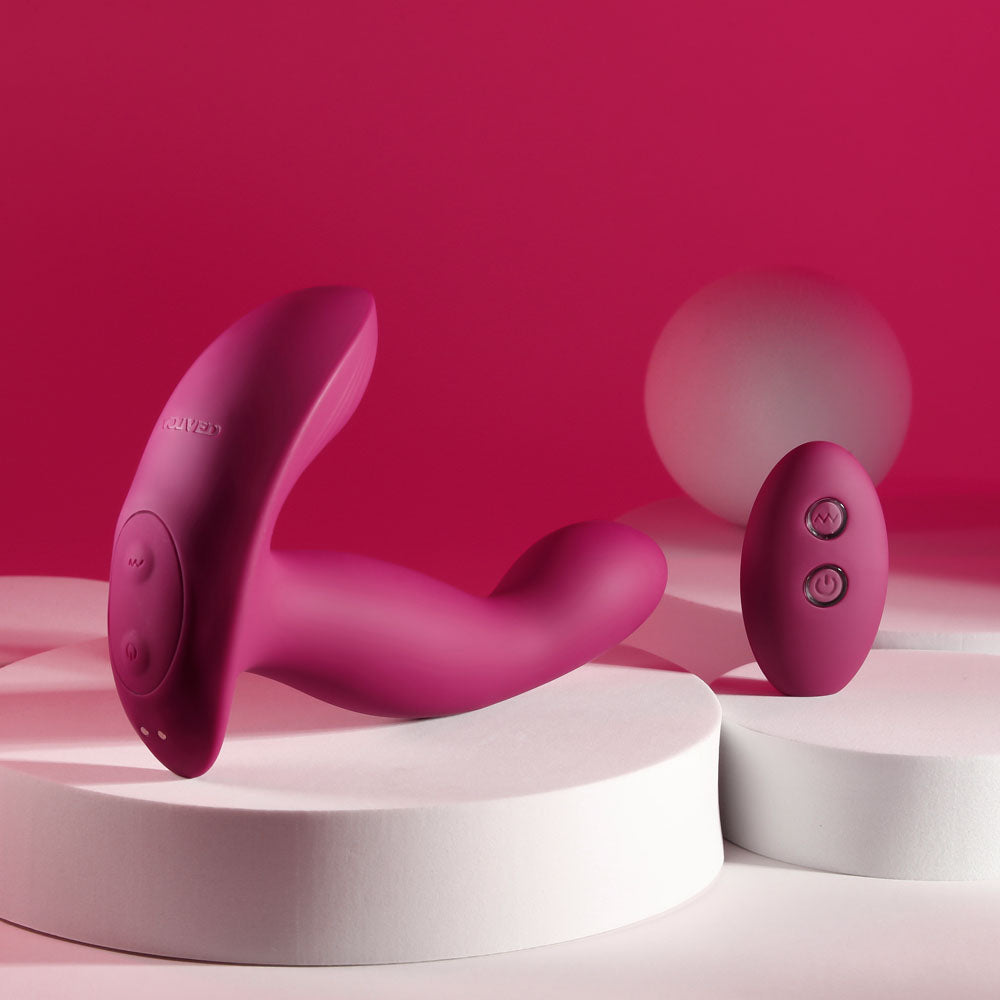 Evolved COME ON OVER - Burgundy Red 15.9 cm USB Rechargeable Vibrator with Wireless Remote-EN-RS-5810-2