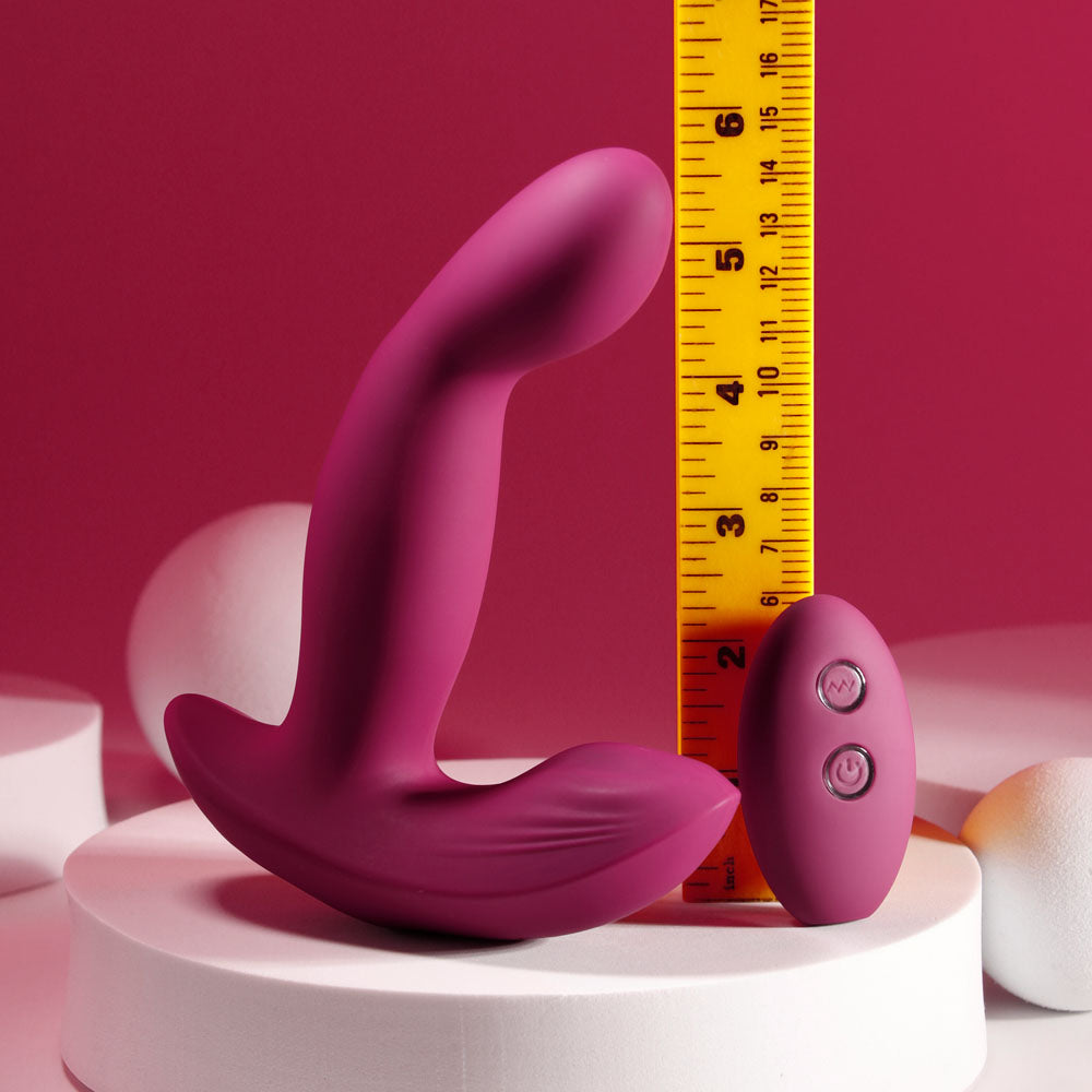 Evolved COME ON OVER - Burgundy Red 15.9 cm USB Rechargeable Vibrator with Wireless Remote-EN-RS-5810-2