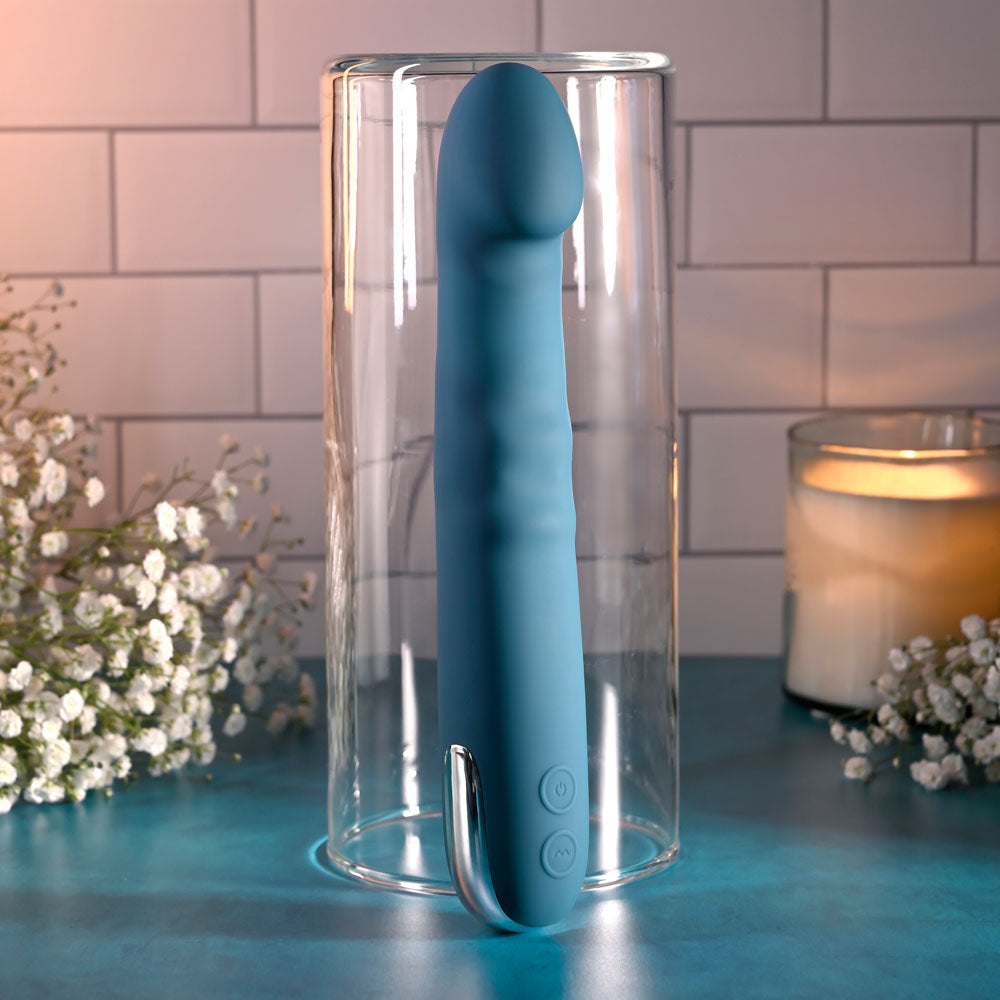 Evolved QUEEN OF ALL TRADES - Blue 22.6 cm USB Rechargeable Thrusting & Rotating Vibrator-EN-RS-6305-2