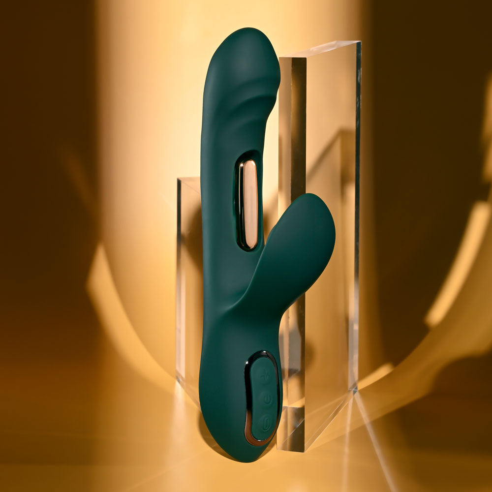 Evolved HEART OF GOLD - Green USB Rechargeable Rabbit Vibrator - EN-RS-7135-2