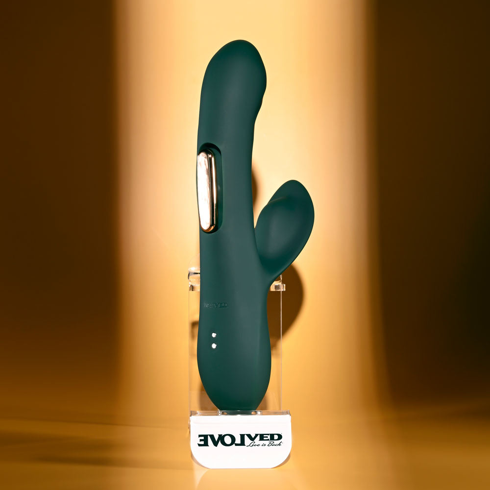 Evolved HEART OF GOLD - Green USB Rechargeable Rabbit Vibrator - EN-RS-7135-2