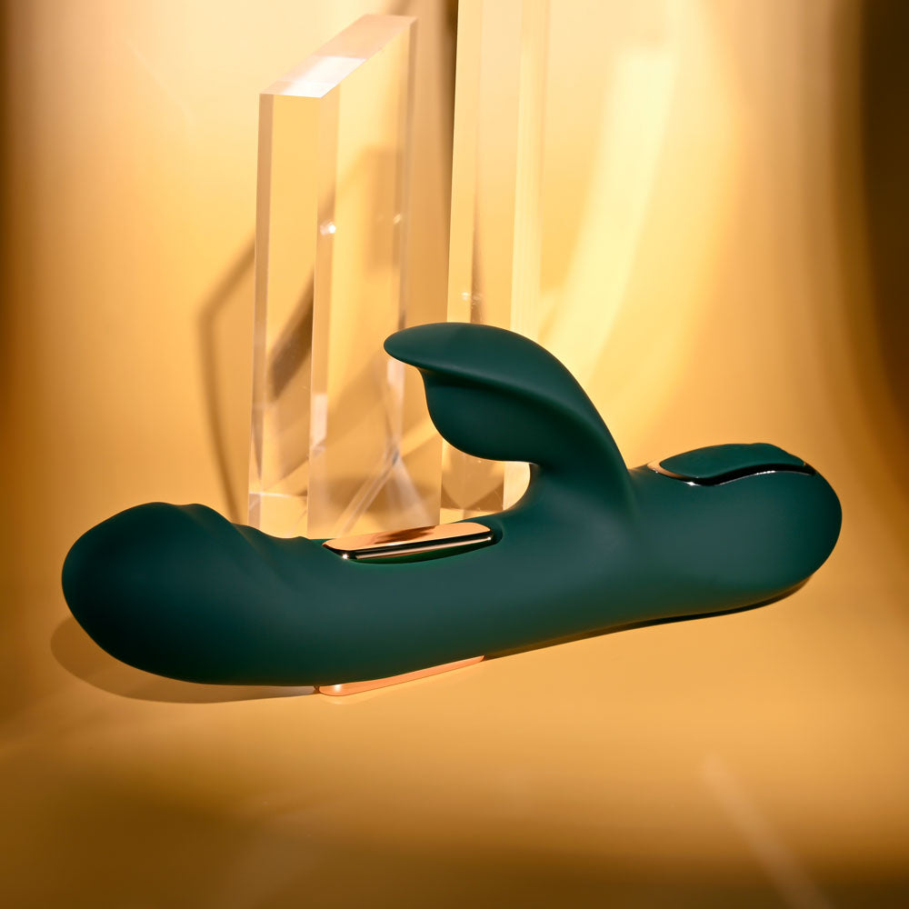 Evolved HEART OF GOLD - Green USB Rechargeable Rabbit Vibrator - EN-RS-7135-2