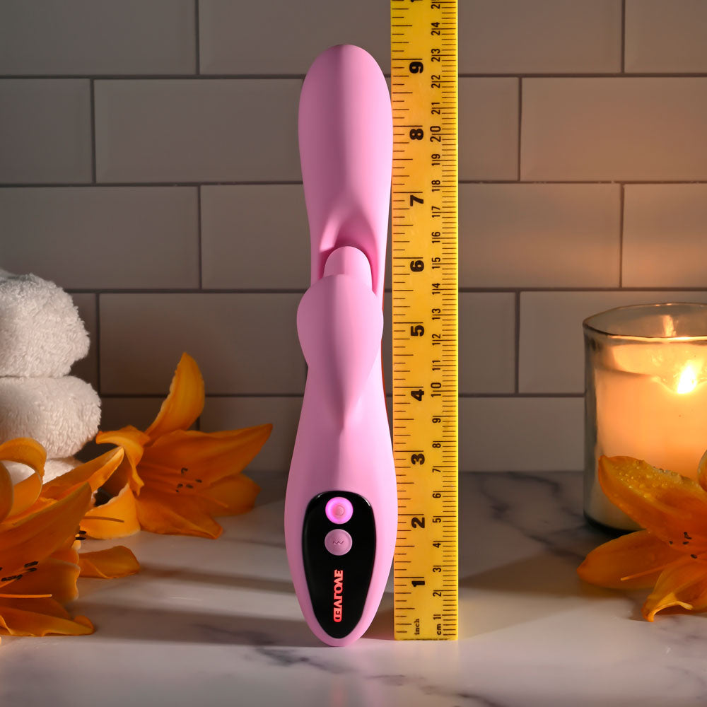 Evolved PUSH THE BUTTON - Pink 23.5 cm USB Rechargeable Rabbit Vibrator with G-Spot Bud - EN-RS-7159-2