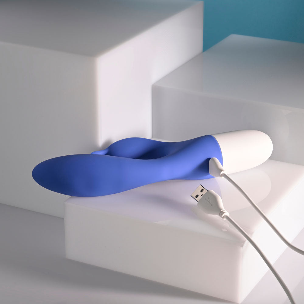 Evolved FUNNY BUNNY - Blue 20 cm USB Rechargeable Rabbit Vibrator - EN-RS-7296-2