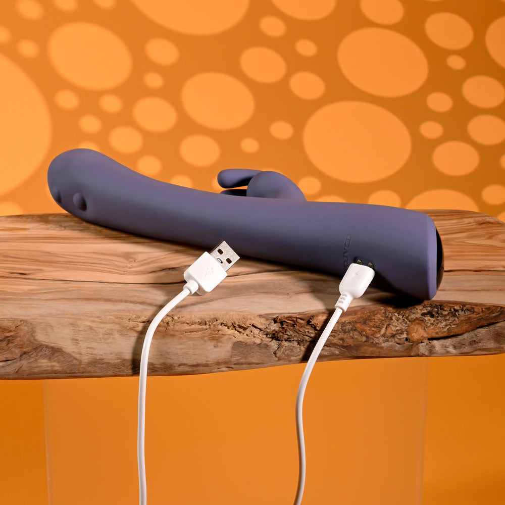Evolved POPPIN GOOD TIME - Purple 20 cm USB Rechargeable Rabbit Vibrator - EN-RS-7340-2