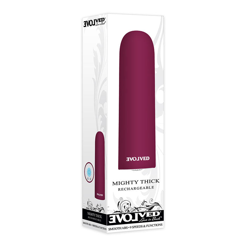 Evolved Mighty Thick - Burgundy Red 9 cm USB Rechargeable Bullet-EN-RS-7624-2