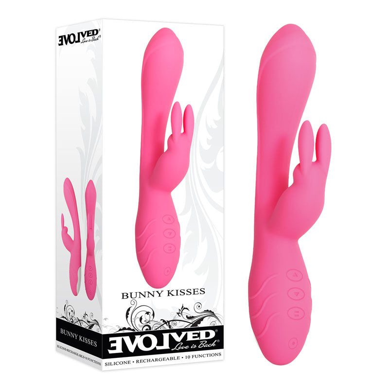 Evolved Bunny Kisses - Pink 20 cm USB Rechargeable Rabbit Vibrator-EN-RS-7662-2