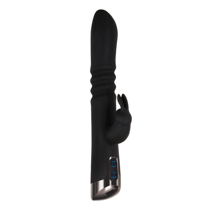 Evolved Rapid Rabbit - Black 25.4 cm USB Rechargeable Thrusting Rabbit Vibrator-EN-RS-8409-2