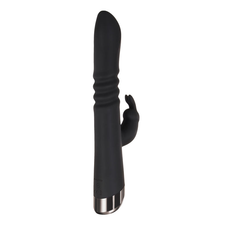 Evolved Rapid Rabbit - Black 25.4 cm USB Rechargeable Thrusting Rabbit Vibrator-EN-RS-8409-2