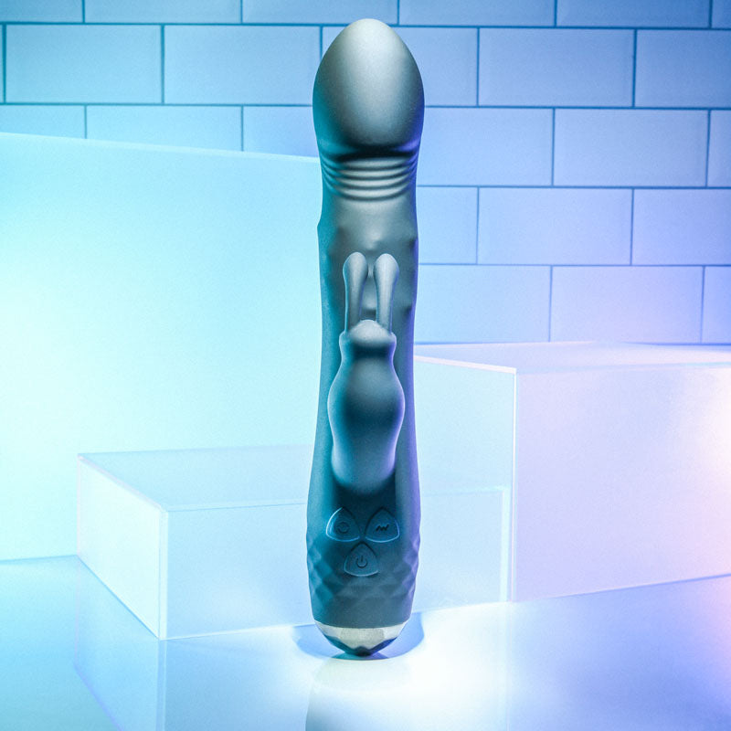 Evolved BODACIOUS BUNNY - Black 22.9 cm USB Rechargeable Rabbit Vibrator-EN-RS-9239-2