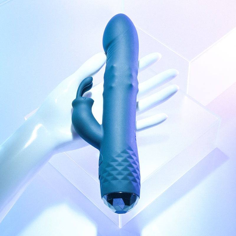 Evolved BODACIOUS BUNNY - Black 22.9 cm USB Rechargeable Rabbit Vibrator-EN-RS-9239-2