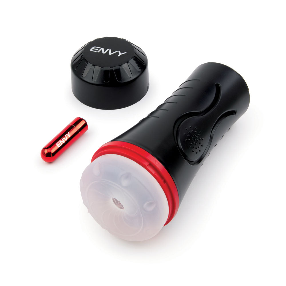 ENVY Squeezable Clear Clutch Stroker - Clear Vibrating Stroker-ENV-1007