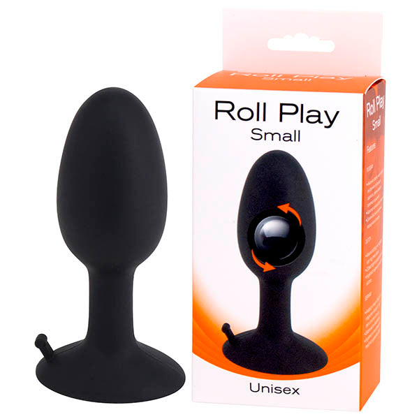 Roll Play - Black Small 8 cm Butt Plug with Internal Ball-F0071B10PGCX