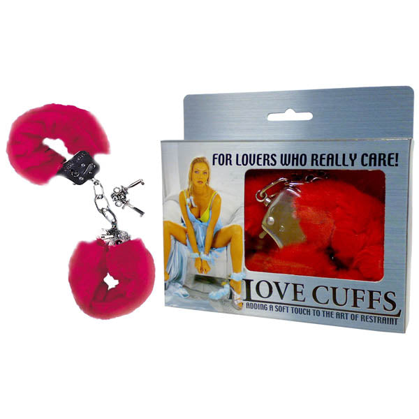 Love Cuffs - Red Fluffy Hand Cuffs-F2N108P/RD-000