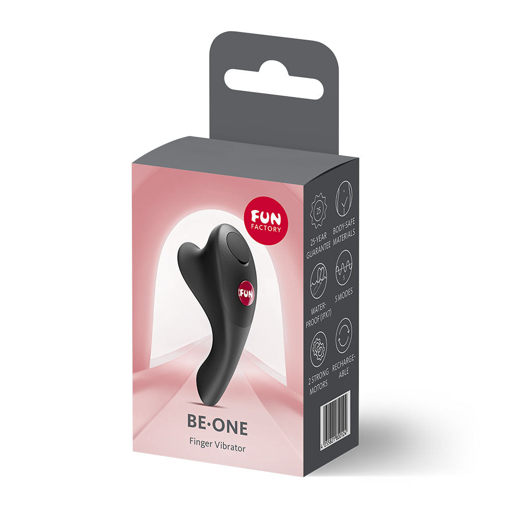 Fun Factory BE-ONE Black - Black USB-C Rechargeable Finger Stimulator - FF000948BK01