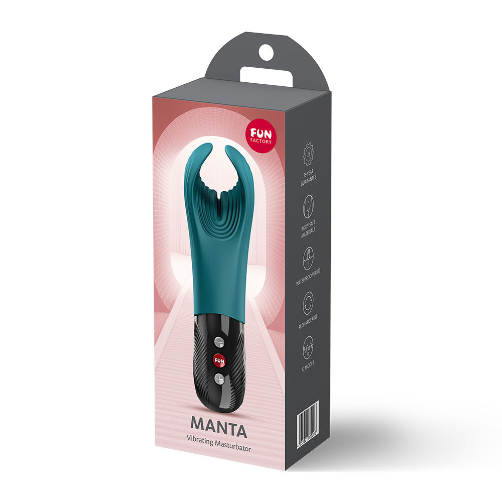Fun Factory MANTA Bottle Green - Bottle Green USB-C Rechargeable Unisex Vibrator - FF000976BT01