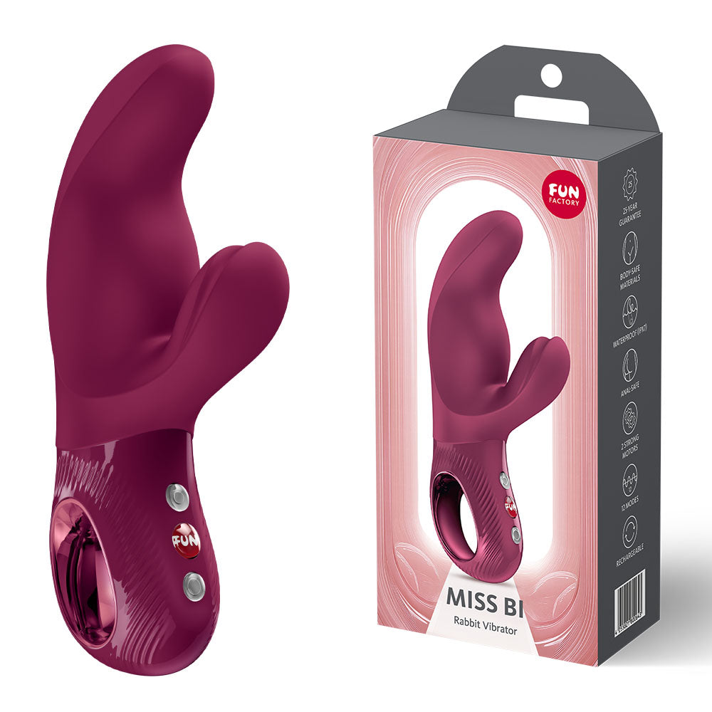 Fun Factory MISS BI Wine Red - Wine Red 17 cm USB-C Rechargeable Vibrator - FF000978WR01