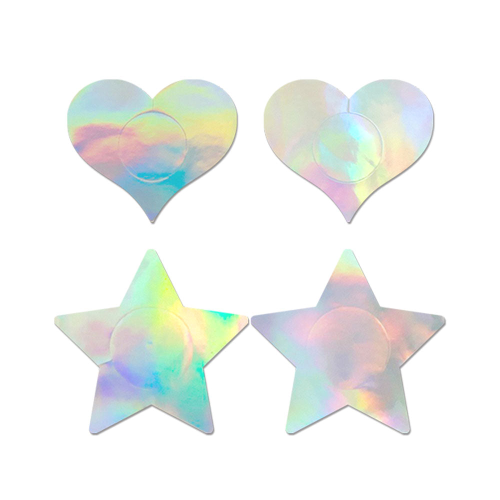 Fashion Pasties Set - Holographic - 2 Sets Included-FLA104-OS-B