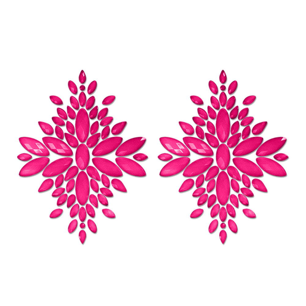 GLOW Fashion Pasties Set - Glow Pink Crystals-FLA105-NPK-OS-B