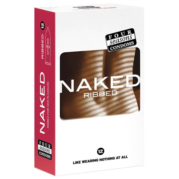 Naked Ribbed - Ultra Thin Ribbed & Lubed Condoms - 12 Pack-FOR024