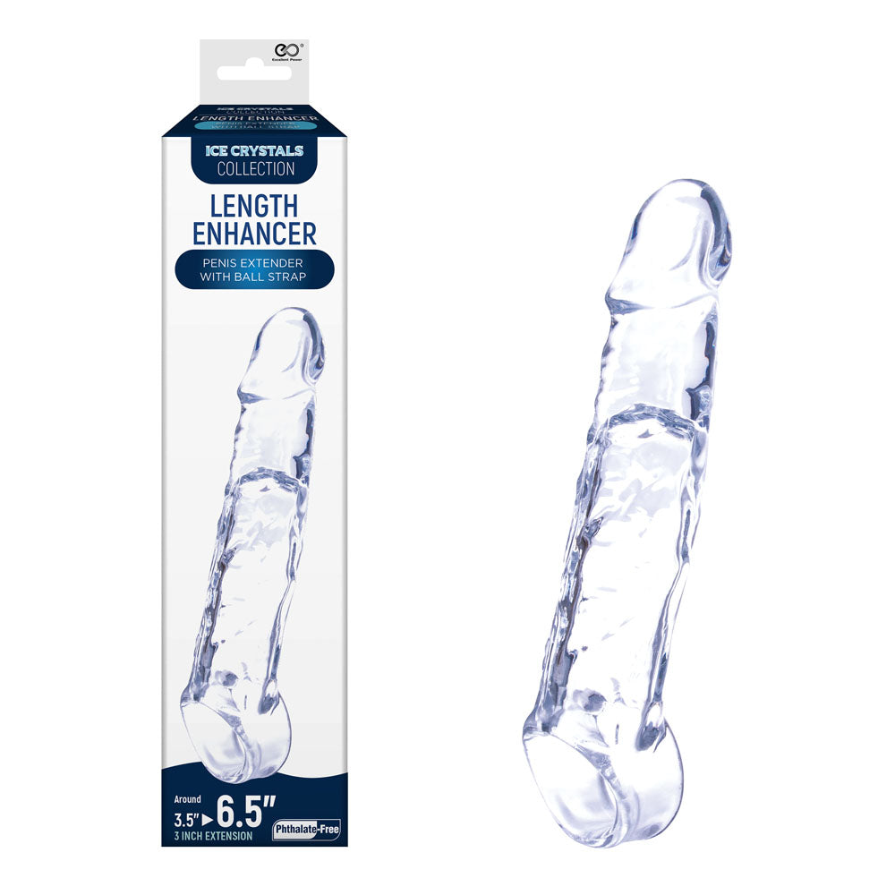 Ice Crystals 3 Inch Length Enhancer - Clear 3 Inch Penis Extension Sleeve-FSQ002A000-050