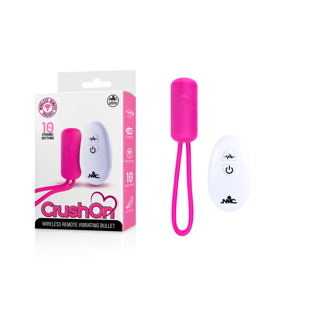 Crush On - Pink - Pink USB Rechargeable Vibrating Bullet with Wireless Remote-FVRQ005A00-027