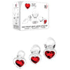 Adam & Eve RED HEART GEM GLASS PLUG SET - Clear Glass Butt Plugs - Set of 3 Sizes-G326 6000