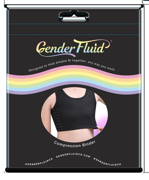 Gender Fluid Chest Compression Binder Black Large-GF-4905