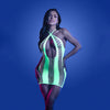 GLOW SYNTHESIZE Seamless Keyhole Dress - 1Size - Glow In Dark Green - One Size-GL2137-OS-B