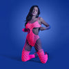 GLOW WAVELENGTH Cut-Out Rhinestone Teddy Bodystocking-(gl2140-os-b)