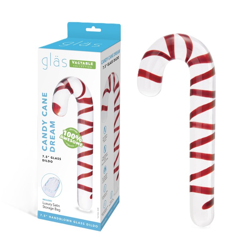 Glas Candy Cane Dream 7.5in Dildo-GLAS-173