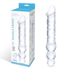 12" Double Ended Glass Dildo With Anal Beads
