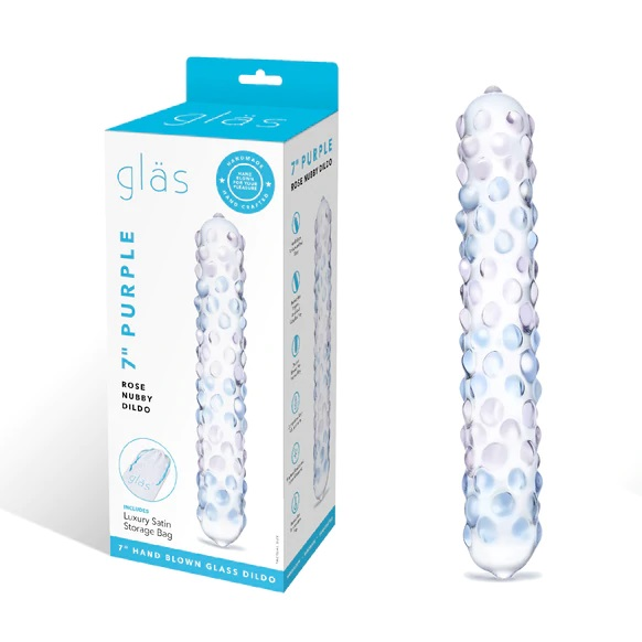 Purple Rose Nubby Dildo-GLAS-94