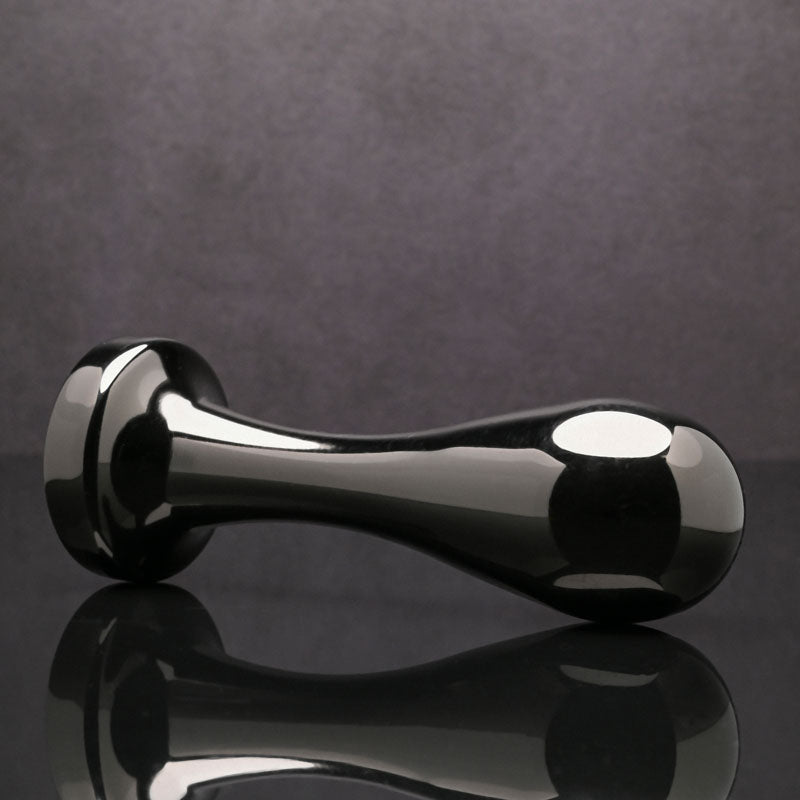 Gender X BLACK PEARL - Gunmetal 12.4 cm Metal Butt Plug with Black Gem Base-GX-BP-0228-2