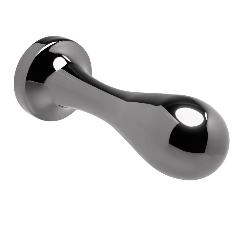 Gender X BLACK PEARL - Gunmetal 12.4 cm Metal Butt Plug with Black Gem Base-GX-BP-0228-2