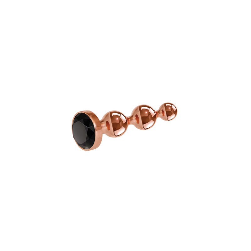 Gender X GOLD DIGGER SMALL - Rose Gold Small Butt Plug with Black Gem Base-GX-BP-9123-2