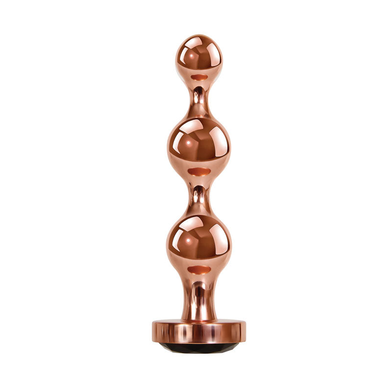 Gender X GOLD DIGGER Large - Rose Gold Large Butt Plug with Black Gem Base-GX-BP-9147-2