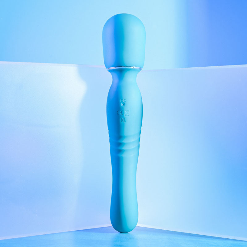 Gender X DOUBLE THE FUN - Blue 26.7 cm USB Rechargeable Dual Ended Vibrator Wand-GX-RS-2581-2