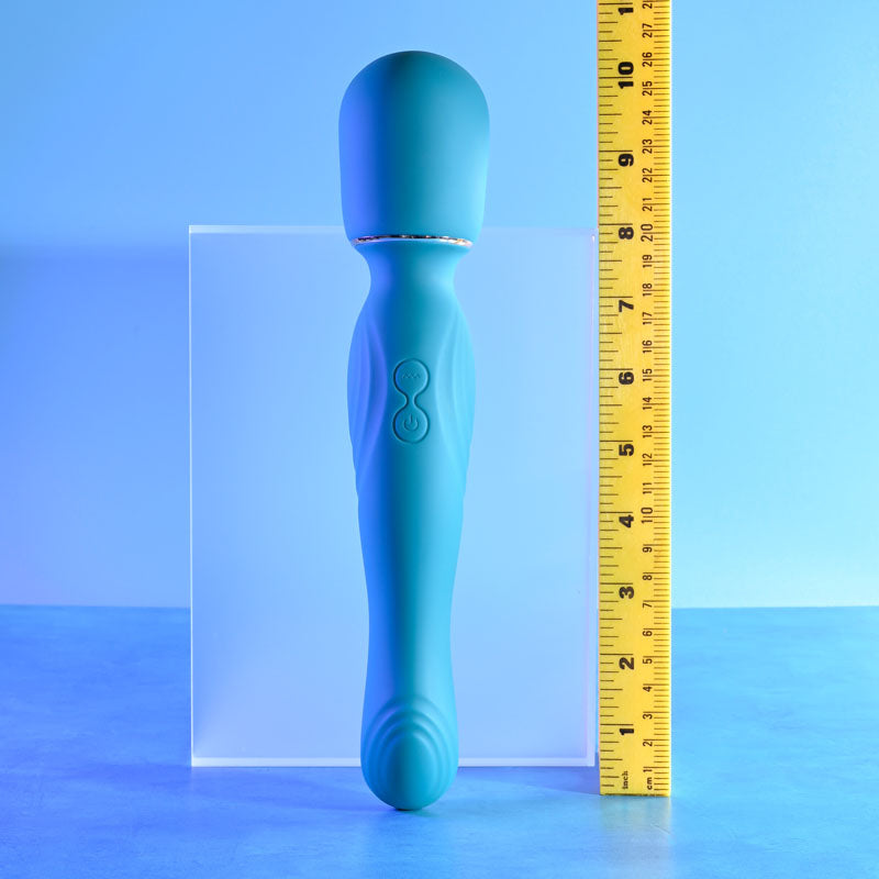 Gender X DOUBLE THE FUN - Blue 26.7 cm USB Rechargeable Dual Ended Vibrator Wand-GX-RS-2581-2