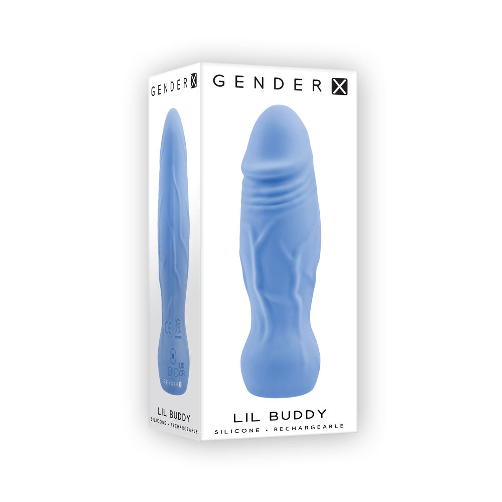 Gender X LIL BUDDY - Light Blue 10.1 cm USB Rechargeable Mini Vibrator-GX-RS-3144-2