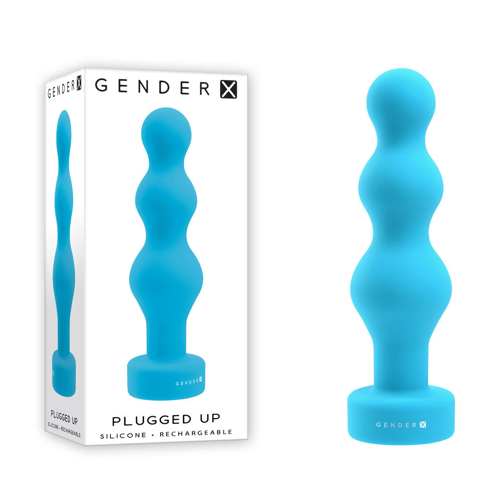 Gender X PLUGGED UP - Blue 13.6 cm USB Rechargeable Butt Plug-GX-RS-3151-2