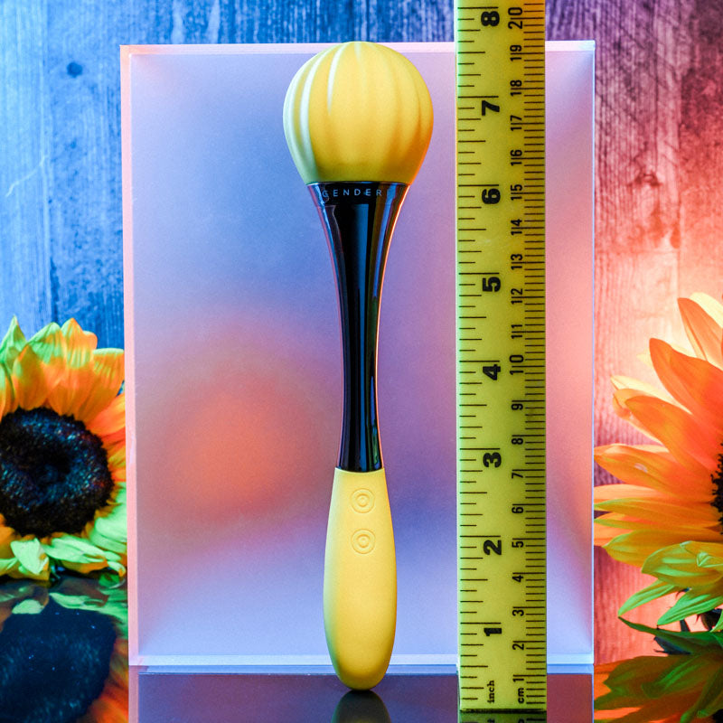 Gender X SUNFLOWER - Yellow 20 cm USB Rechargeable Massage Wand-GX-RS-8850-2