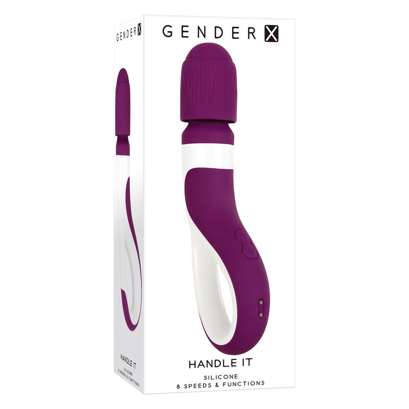 Gender X HANDLE IT - Purple/White USB Rechargeable Massager Wand-GX-RS-8874-2