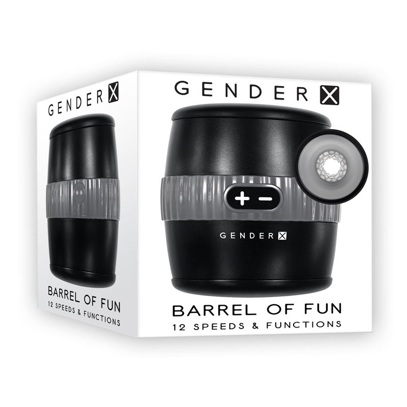 Gender X BARREL OF FUN - Black USB Rechargeable Stroker-GX-RS-8942-2