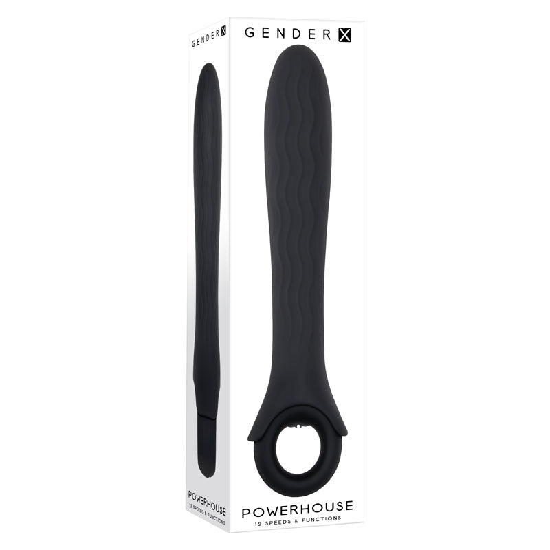 Gender X POWERHOUSE - Black 21.6 cm USB Rechargeable Vibrator-GX-RS-8980-2