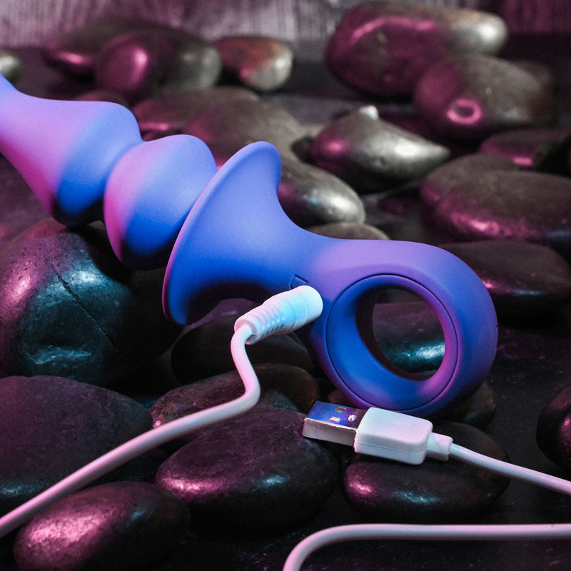 Gender X RING POP - Dark Blue 15.2 cm USB Rechargeable Vibrating Anal Plug-GX-RS-9383-2