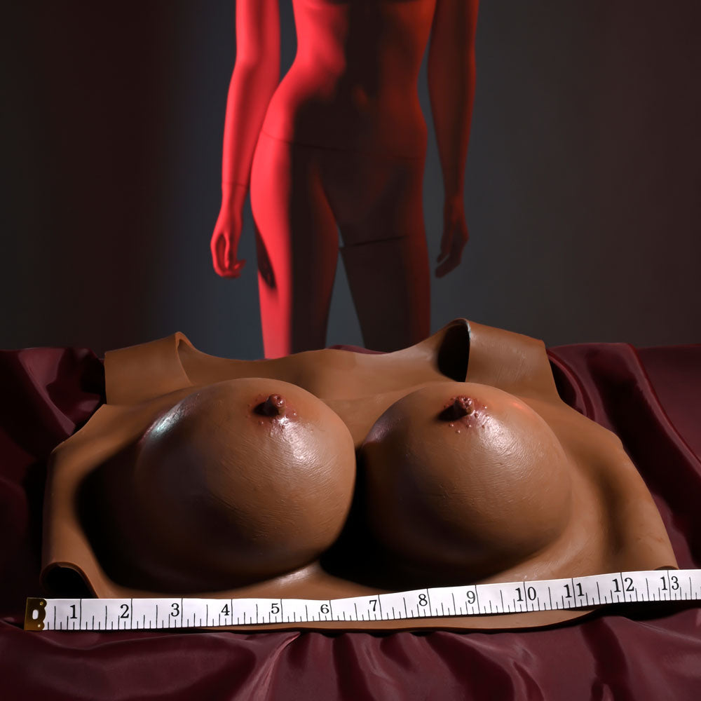 Gender X UNDERGARMENTS - PLATE D-CUP - Dark - Brown Wearable Breasts - D-Cup Size-GX-WR-4011-2