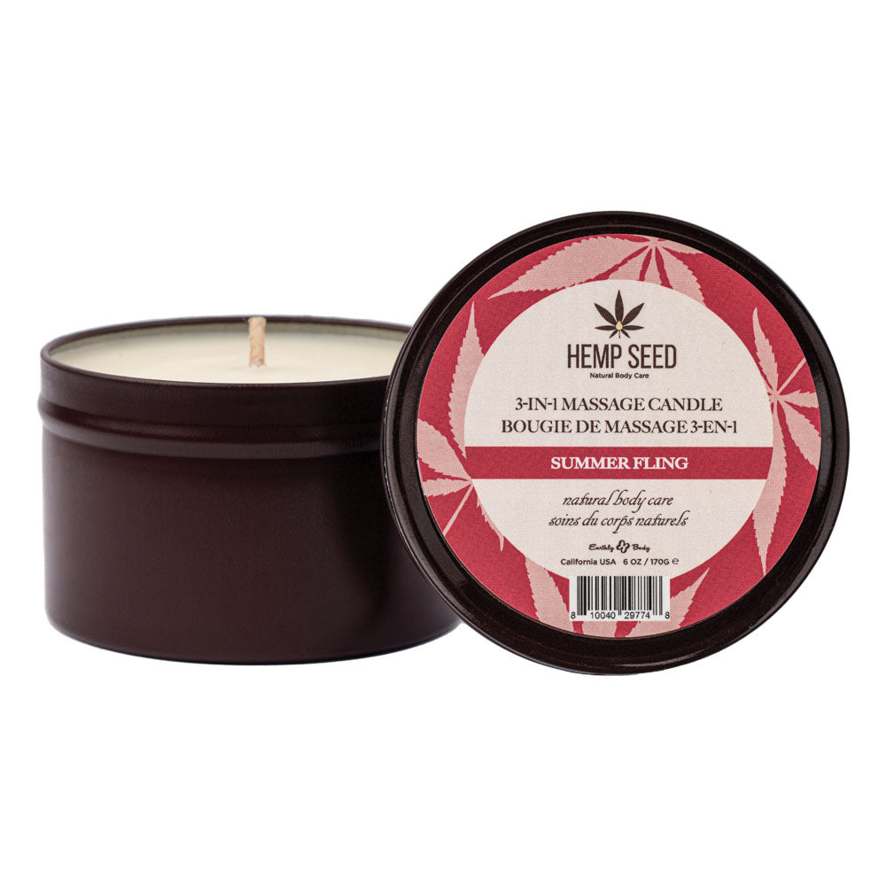 Hemp Seed 3-In-1 Massage Candle - Summer Fling (Juicy Pear
