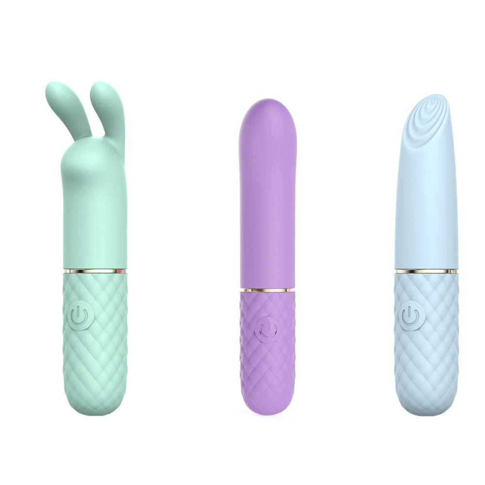 Adam & Eve TRIPLE PLEASURES - Coloured USB Rechargeable Vibrators - Set of 3-I477 0000